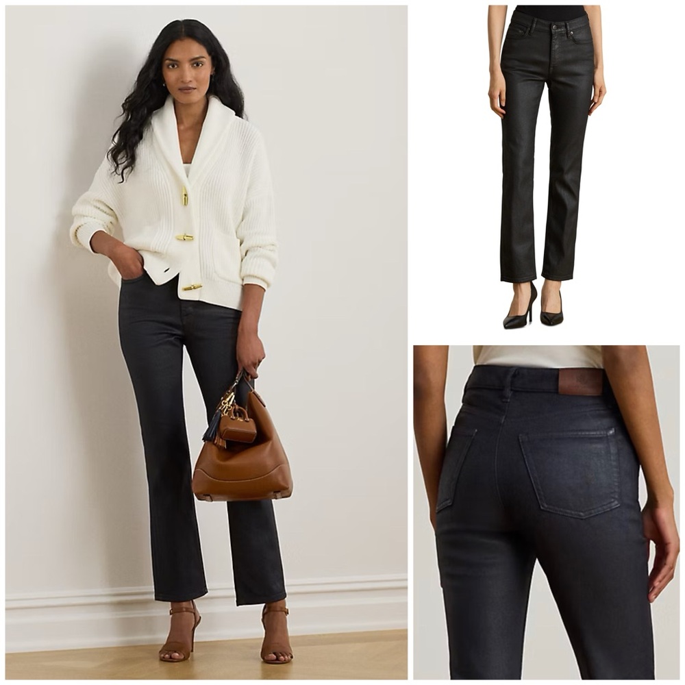 Lauren Ralph Lauren ~ Coated Mid-Rise Straight Leg